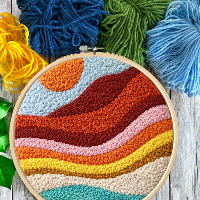 Sunset Wave Landscape Punch Needle Kit - Artistic Diy Project | Novice Friendly Craft Pick - image 6