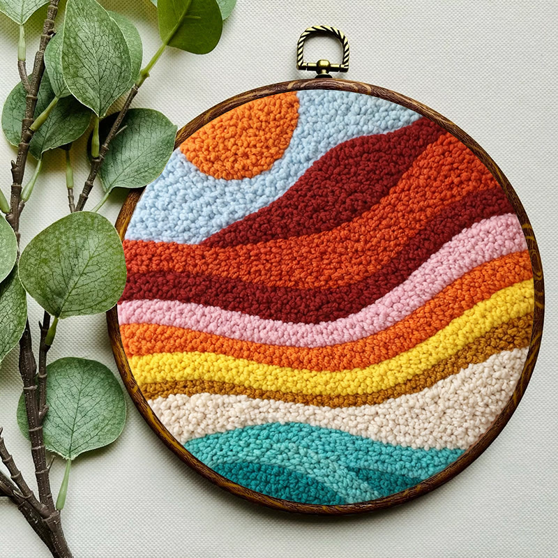 Sunset Wave Landscape Punch Needle Kit - Artistic Diy Project | Novice Friendly Craft Pick - image 9