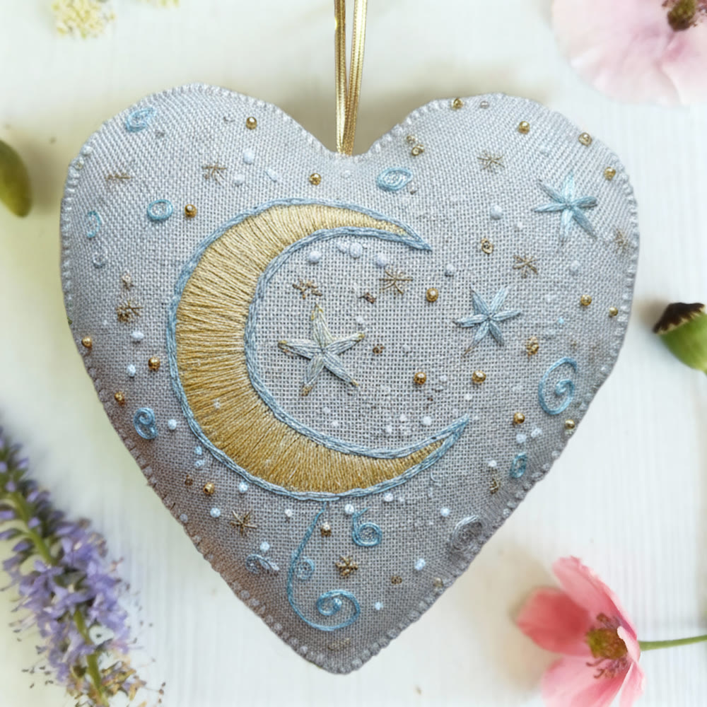 Rubbyoo Heart Embroidery Kit - Starry Night Themed | Beginner Friendly Diy | Cozy Home Hanging Decor - image 4