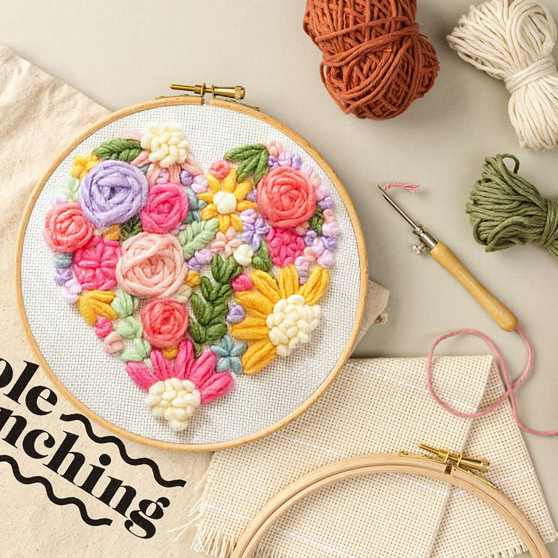 Floral Wish Punch Needle Kit - Creative Handmade Craft | Unique Birthday Gift  - image 4