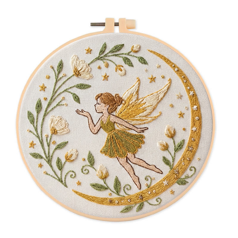 Rubbyoo Embroidery Kit - Magic Fairy | Diy Hoop Art | Nice Wall Hanging  - 20*20cm - image 1