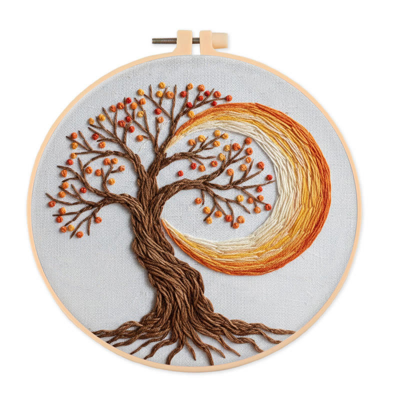 Rubbyoo Embroidery Kit - Tree Of Life | Creative Nature Pattern | Spiritual Handmade Craft   - 20*20cm - image 1