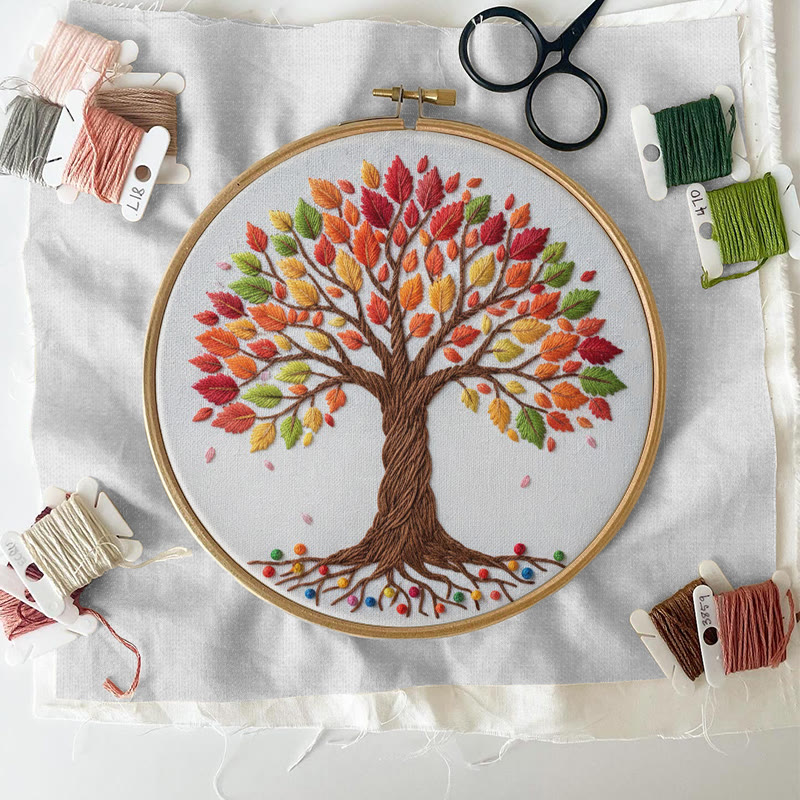Rubbyoo Embroidery Kit - Vibrant Trees | Beginner Handmade Art | Perfect Home Decor - image 2