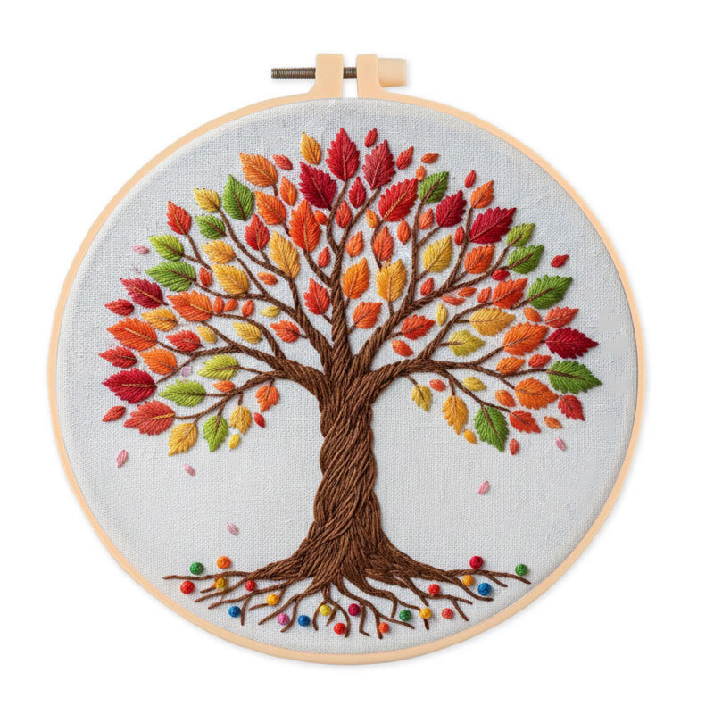 Rubbyoo Embroidery Kit - Vibrant Trees | Beginner Handmade Art | Perfect Home Decor - 20*20cm - image 1