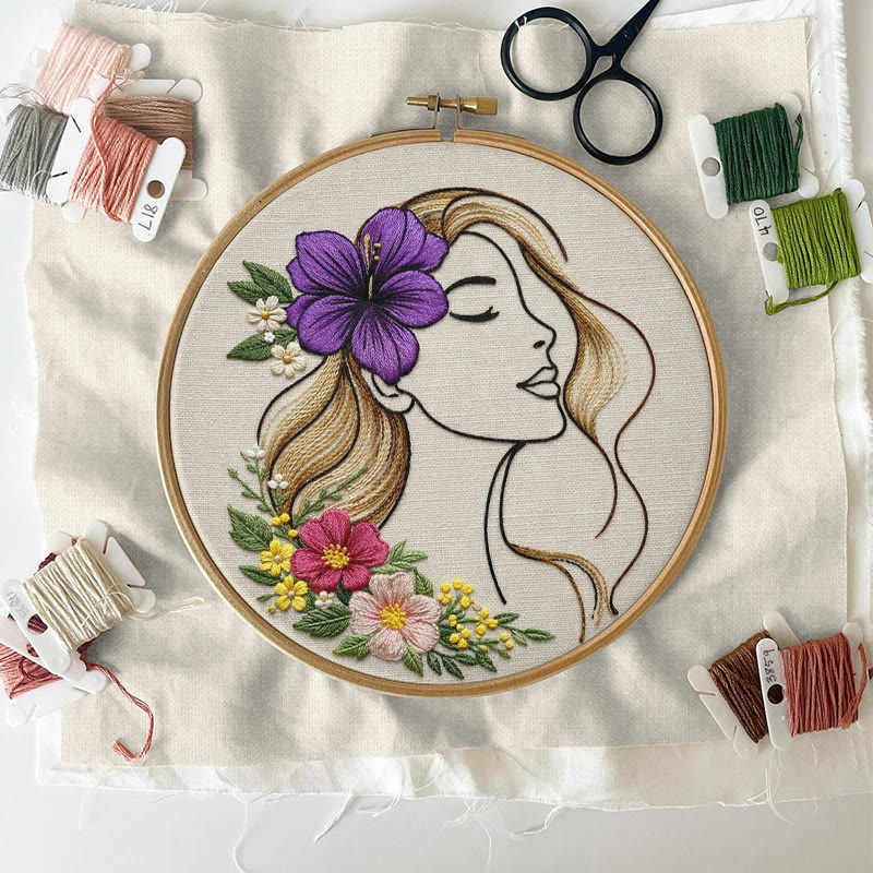 Rubbyoo Embroidery Kit - Gorgeous Woman | Modern Stitch Patten | Perfect Gift For Her - image 2