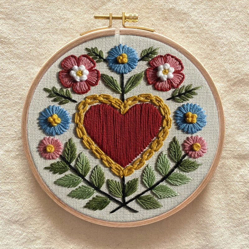 Rubbyoo Embroidery Kit - Charming Heart | Diy Handmade Craft | Nice Gifts For Mom - image 2