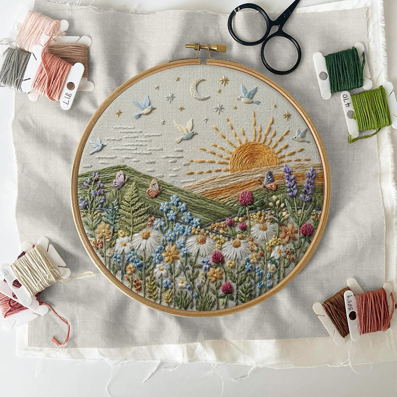 Rubbyoo Embroidery Kit - Beautiful Spring View | Diy Landscape Craft | Perfect Home Ornament - image 2