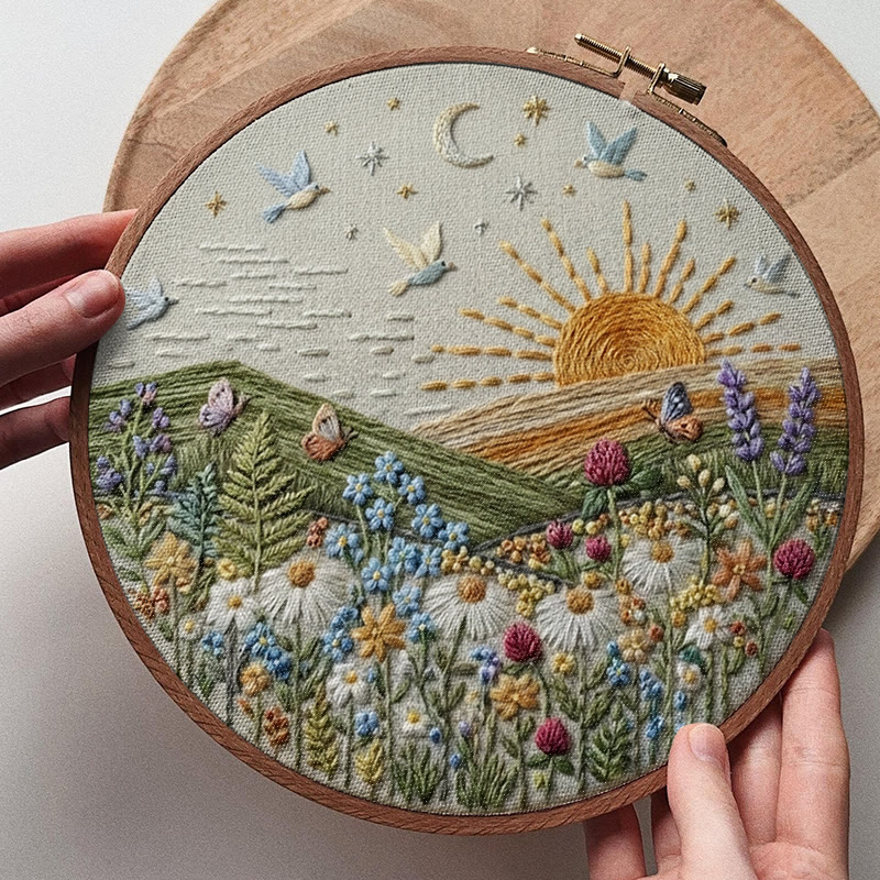 Rubbyoo Embroidery Kit - Beautiful Spring View | Diy Landscape Craft | Perfect Home Ornament - image 8