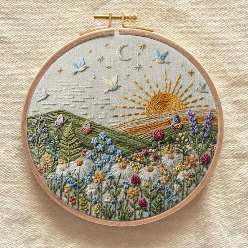 Rubbyoo Embroidery Kit - Beautiful Spring View | Diy Landscape Craft | Perfect Home Ornament - image 7