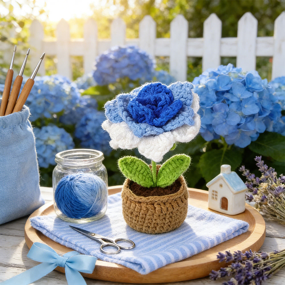 Flower Pot Crochet - Office Table Decor | Nice Birthday Gift - image 3