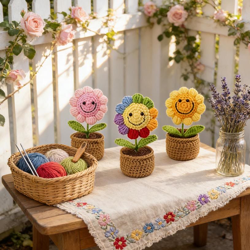 Smile And Love Flower Crochet - Cheerful Home Decor | Nice Gift Idea  - image 2