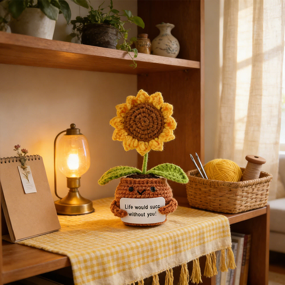 Positive Crochet - Cheerful Flower Design | Positive Desk Decor | Gift For Her - Sunflower - image 2