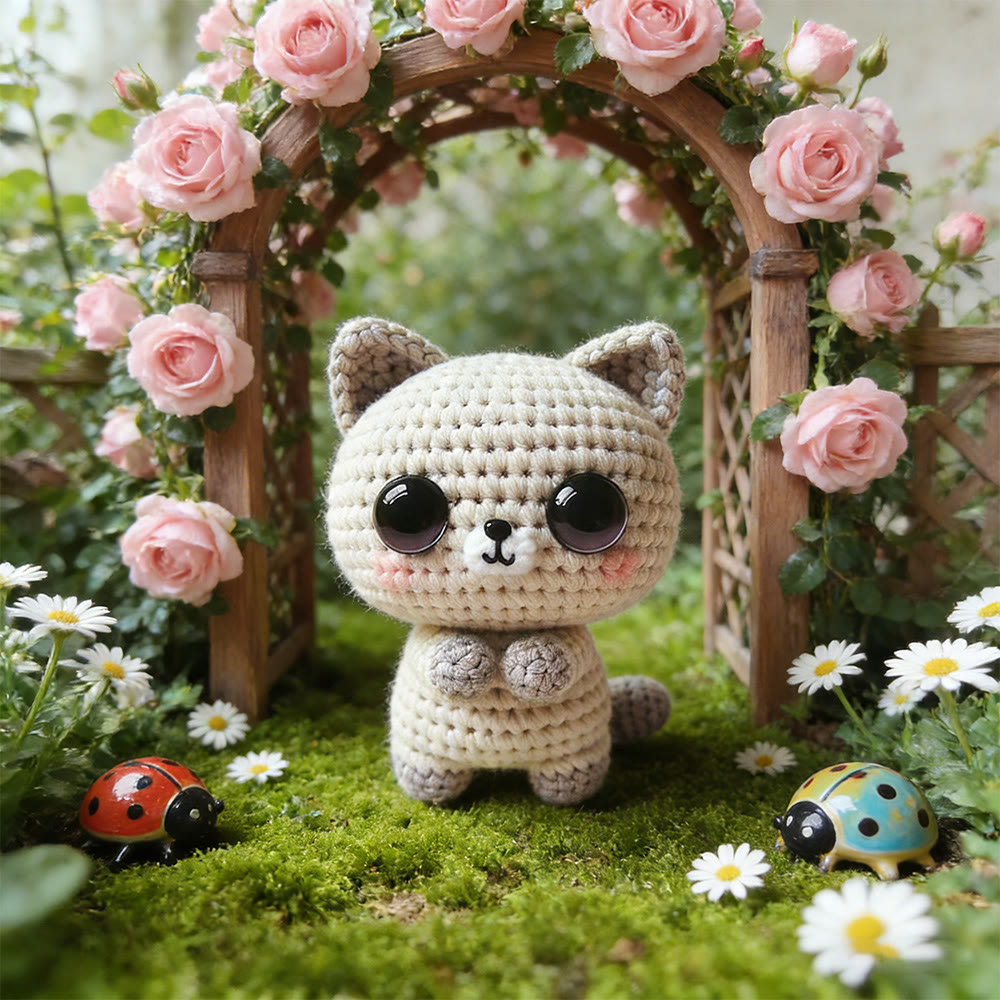 Diy Handmade Little Kitten Crochet Kit - Adorable Kids Toy | Perfect For Beginners  - Diy Handmade Little Kitten Crochet Kit - image 1
