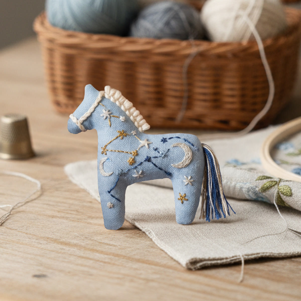 Rubbyoo Horse Embroidery Kit - Moon And Star | Celestial Stitch Craft | Diy Hanging Decor - image 3