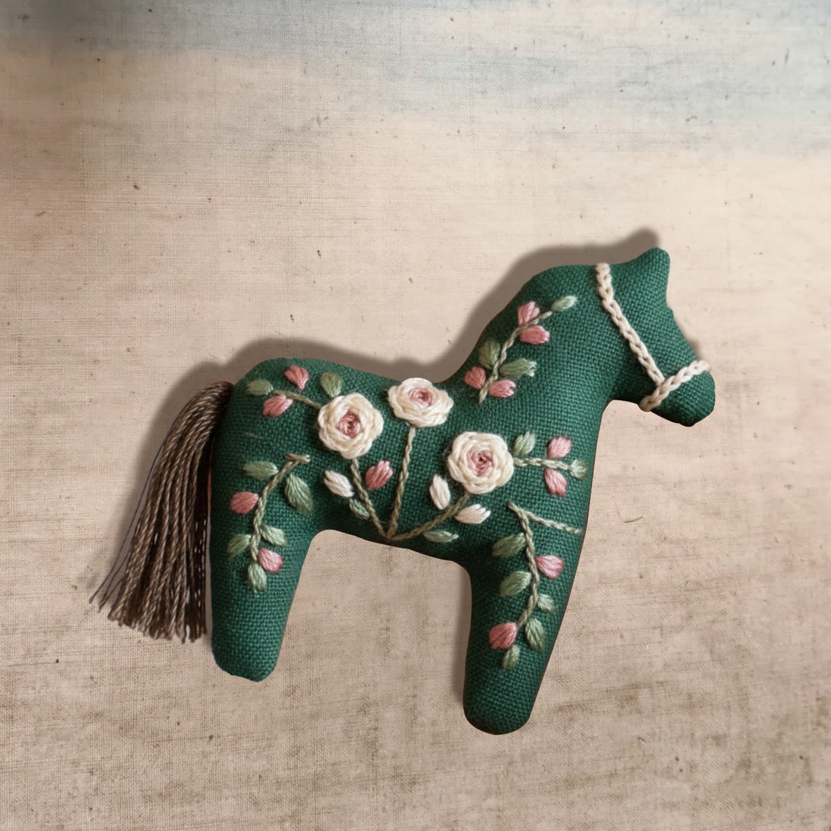 Rubbyoo Horse Embroidery Kit - Little Flower | Easy Handmade Art | New Year Pendant - image 2