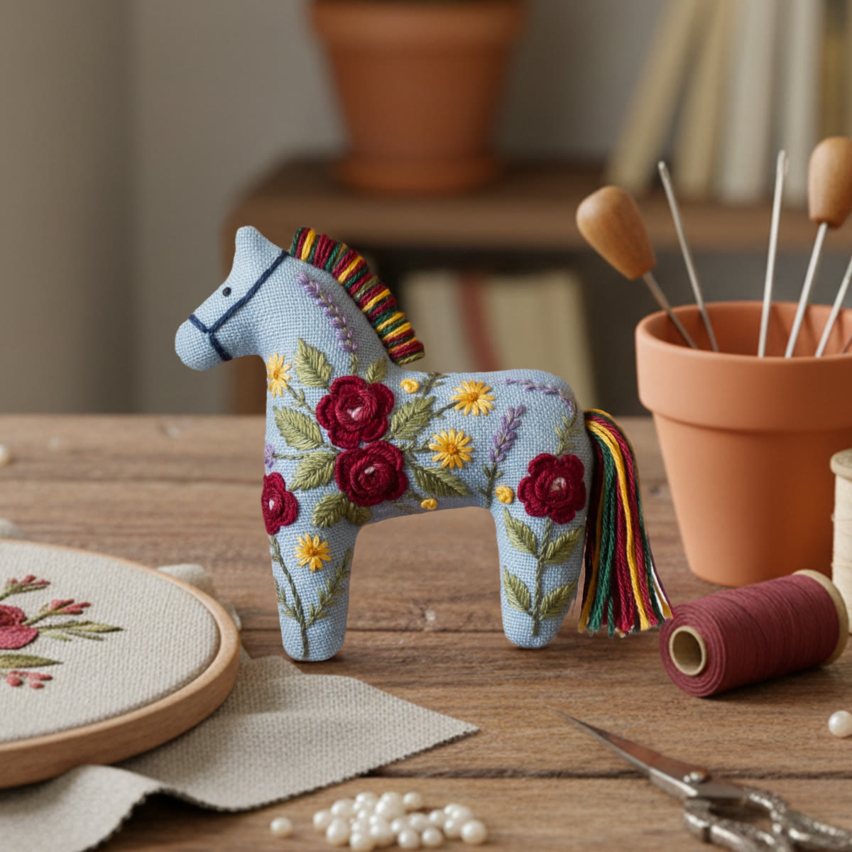 Rubbyoo Horse Embroidery Kit - Charming Flower | Zodiac Animal Ornament | Creative Handmade Craft - image 4