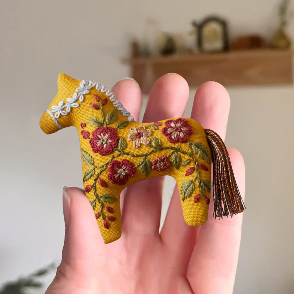 Rubbyoo Horse Embroidery Kit - Wildflowers  | Unique Bag Accessory |  Unique Handmade Gift - image 8