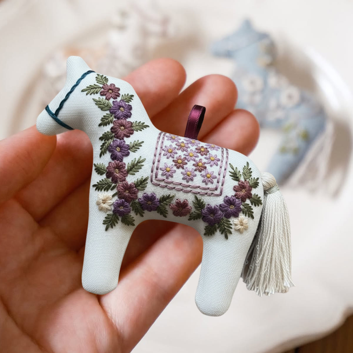Rubbyoo Horse Embroidery Kit - Little Flower | Handmade Craft For Her | Diy Car Accessories - image 2