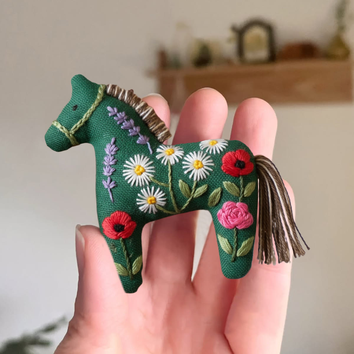 Rubbyoo Horse Embroidery Kit - Colourful Flower | Great Handmade Gifts | Creative Home Ornament - image 2