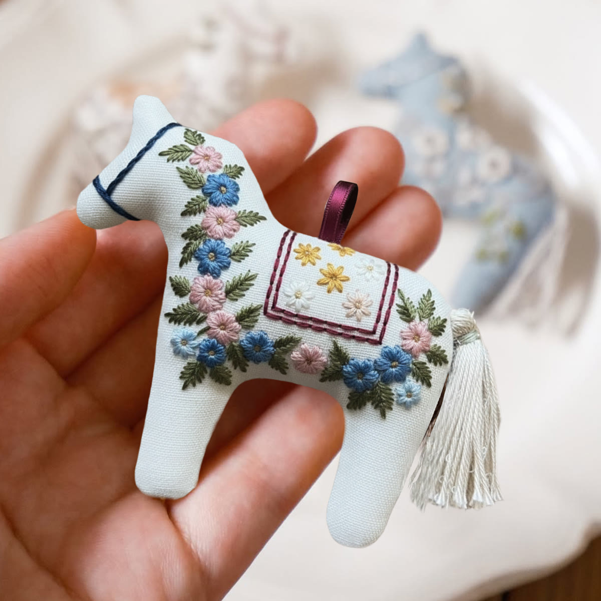 Rubbyoo Horse Embroidery Kit - Floral Wreath | Animal Handmade Art | Diy Stitch Craft  - image 2