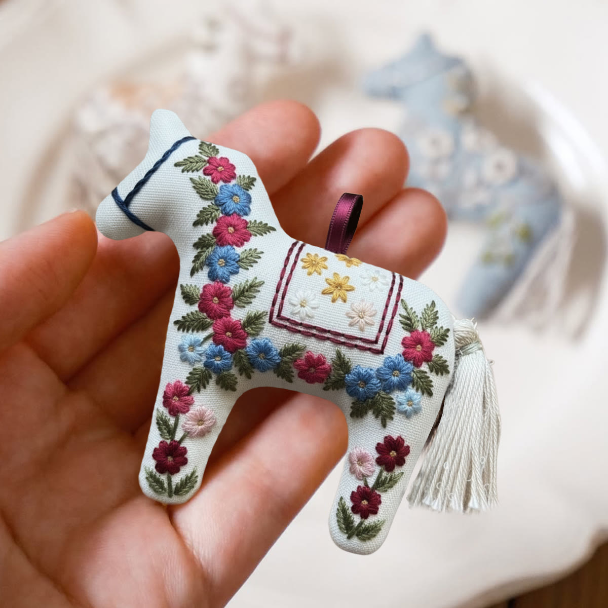 Rubbyoo Horse Embroidery Kit - Spring Flower | Handmade Gift For Mother | Lucky Horse Ornament  - image 2