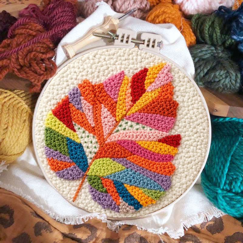 Vibrant Maple Leaf Punch Needle Kit - Entry Level Diy | Exquisite Home Piece - image 2