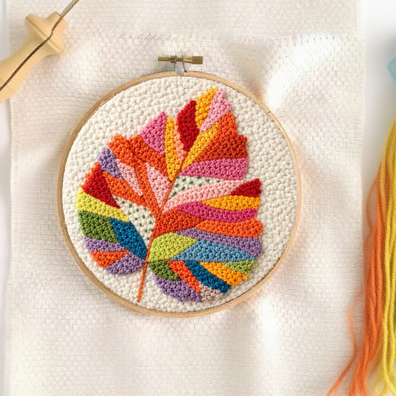 Vibrant Maple Leaf Punch Needle Kit - Entry Level Diy | Exquisite Home Piece - image 3