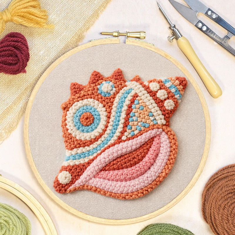 Bohemian Conch Punch Needle Kit - Beginner Suited Craft | Unique Home Accent - image 7