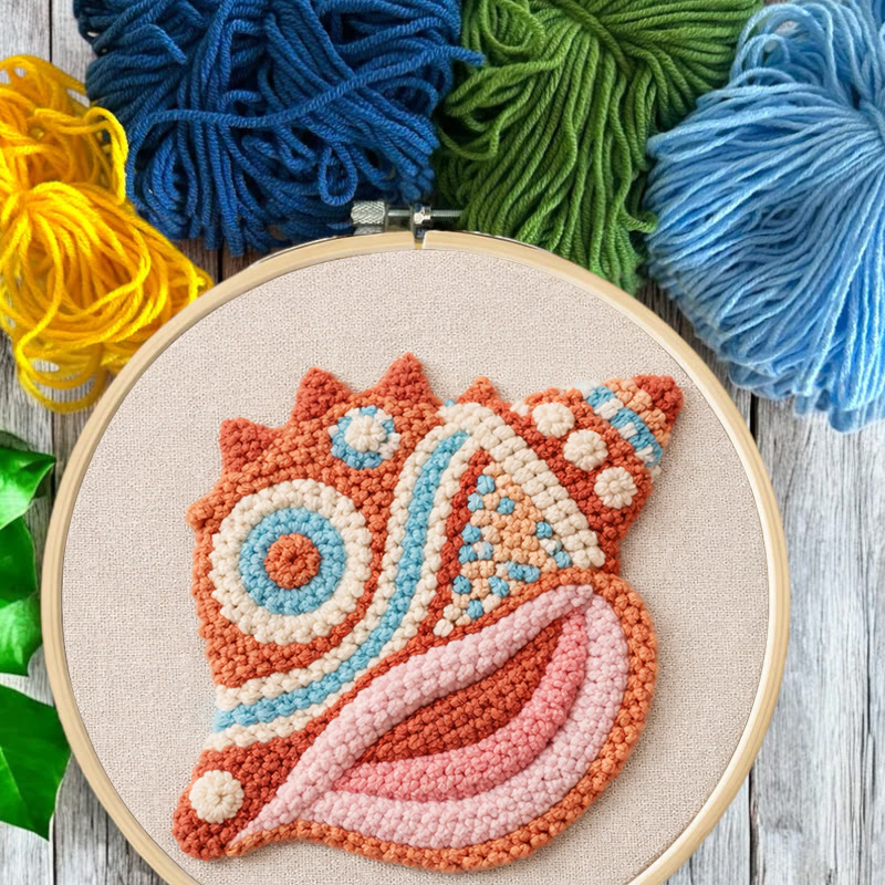 Bohemian Conch Punch Needle Kit - Beginner Suited Craft | Unique Home Accent - image 6