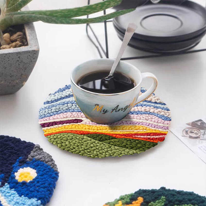 Sunset Mountain Landscape Punch Needle Kit - Relaxing Craft Project | Cozy Home Touch - image 5