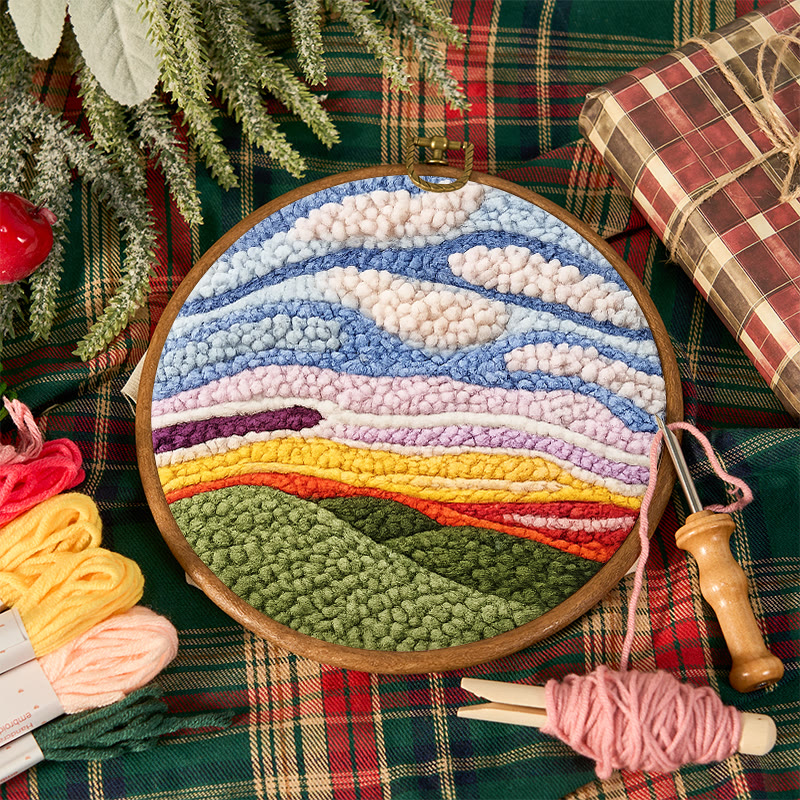 Sunset Mountain Landscape Punch Needle Kit - Relaxing Craft Project | Cozy Home Touch - image 12