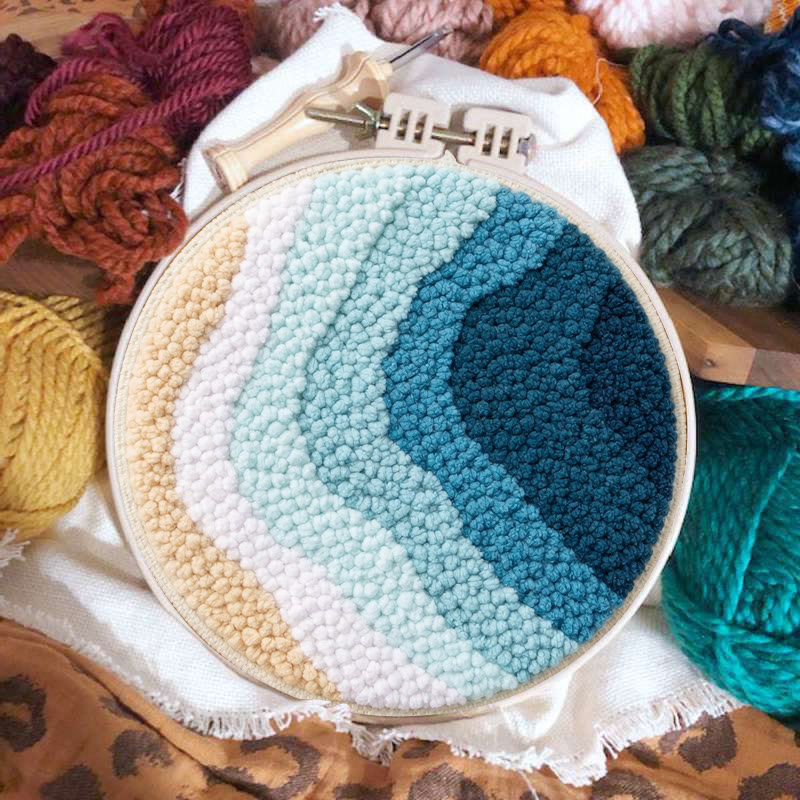 Coastal Wave Punch Needle Kit - Novice Friendly Diy | Charming Home Touch - image 2