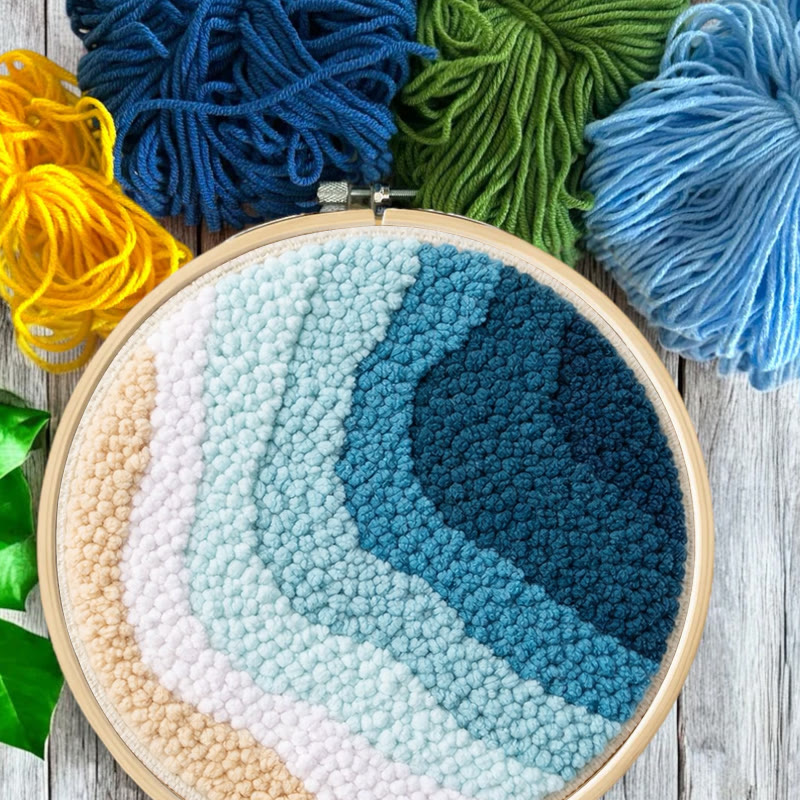 Coastal Wave Punch Needle Kit - Novice Friendly Diy | Charming Home Touch - image 7