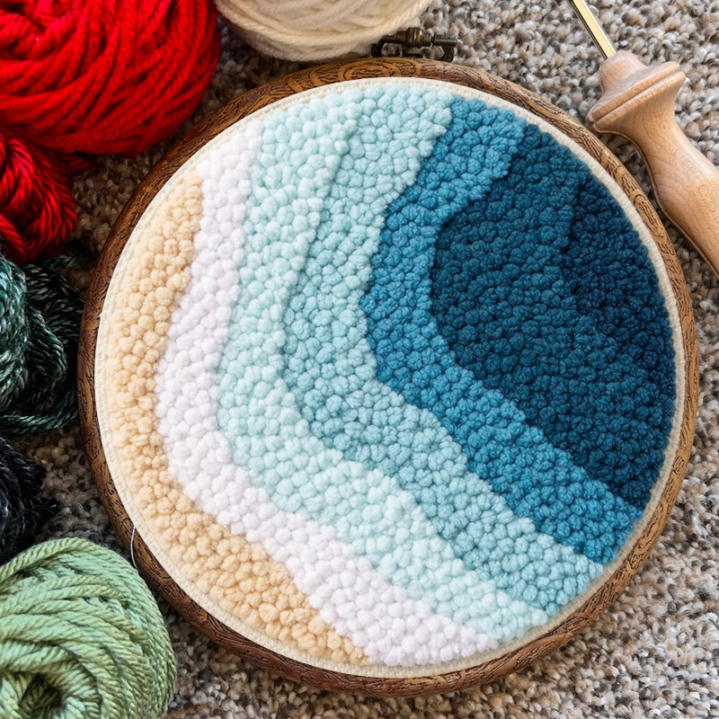 Coastal Wave Punch Needle Kit - Novice Friendly Diy | Charming Home Touch - image 9