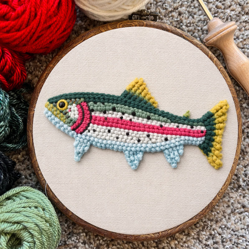 Rainbow Trout Punch Needle Kit - Hassle-free Craft | Thoughtful Gift Pick - image 7