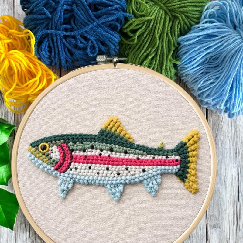 Rainbow Trout Punch Needle Kit - Hassle-free Craft | Thoughtful Gift Pick - image 6