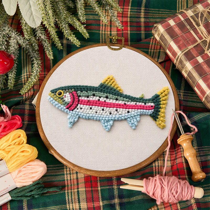 Rainbow Trout Punch Needle Kit - Hassle-free Craft | Thoughtful Gift Pick - image 10