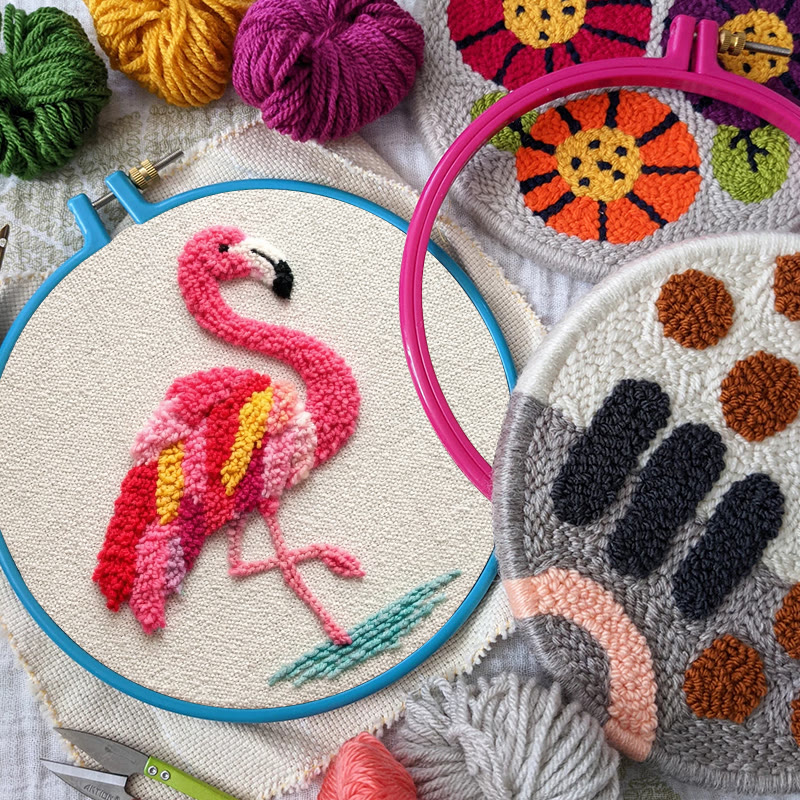 Tropical Flamingo Punch Needle Kit - Delightful Handcraft | Eye-catching Home Addition - image 8