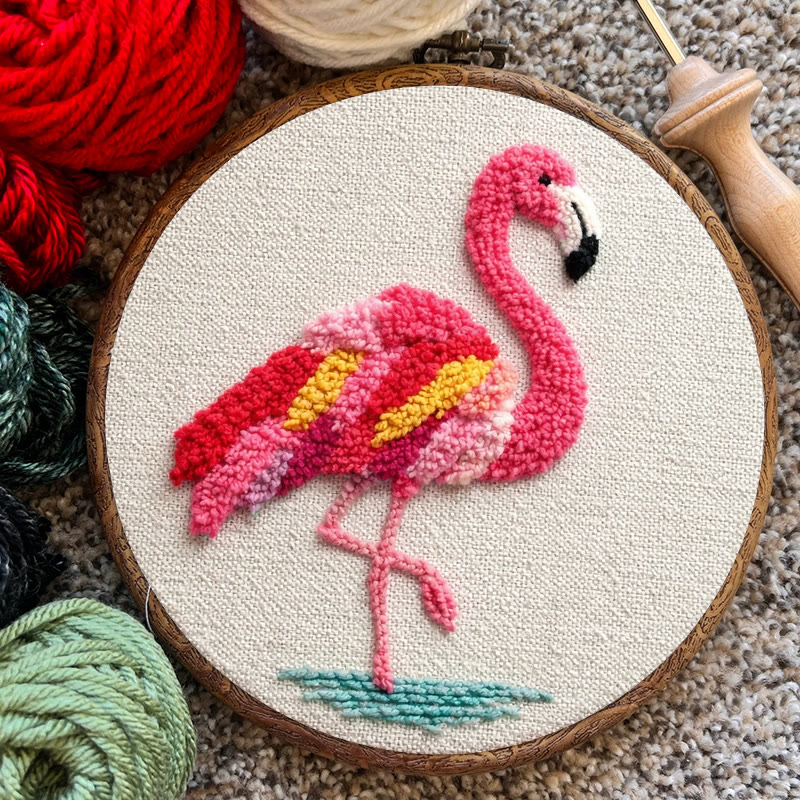Tropical Flamingo Punch Needle Kit - Delightful Handcraft | Eye-catching Home Addition - image 7