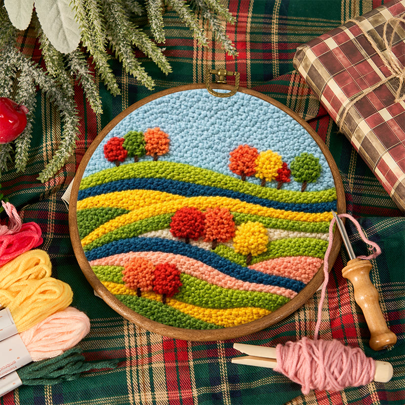 Autumn Field Punch Needle Kit - Joyful Craft Activity | Vibrant Home Statement - image 12