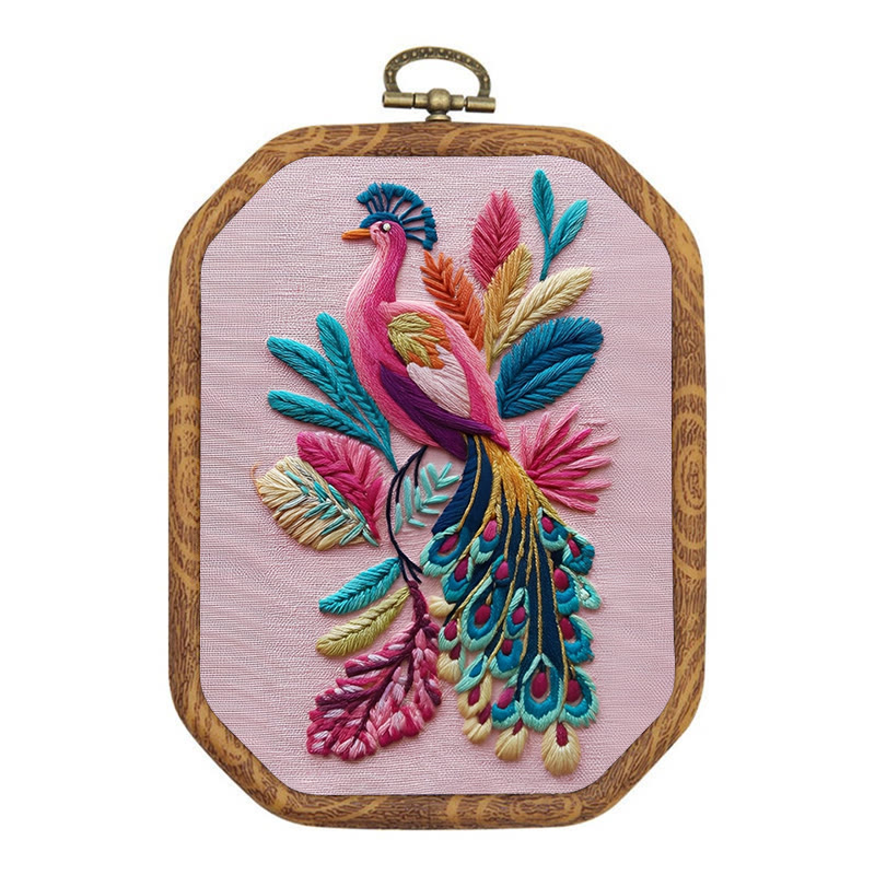 Rubbyoo Embroidery Kit - Stunning Peacock | Diy Animal Artwork | Unique Home Decor - 20*15cm - image 1