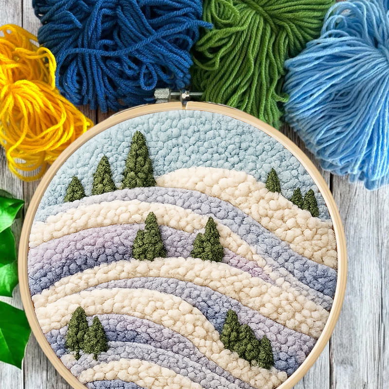 Snowy Ridge Pine Punch Needle Kit - Gentle Diy Experience | Serene Home Find - image 7