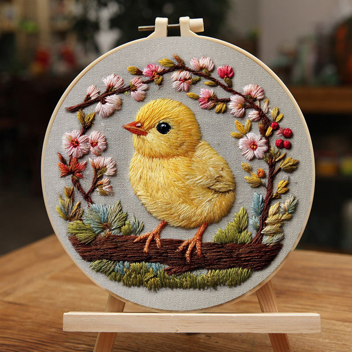 Rubbyoo Embroidery Kit - Floral Chick | Cute Animal Art | Beginner Stitch Craft - image 4