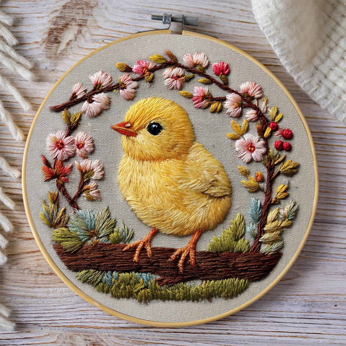 Rubbyoo Embroidery Kit - Floral Chick | Cute Animal Art | Beginner Stitch Craft - image 2