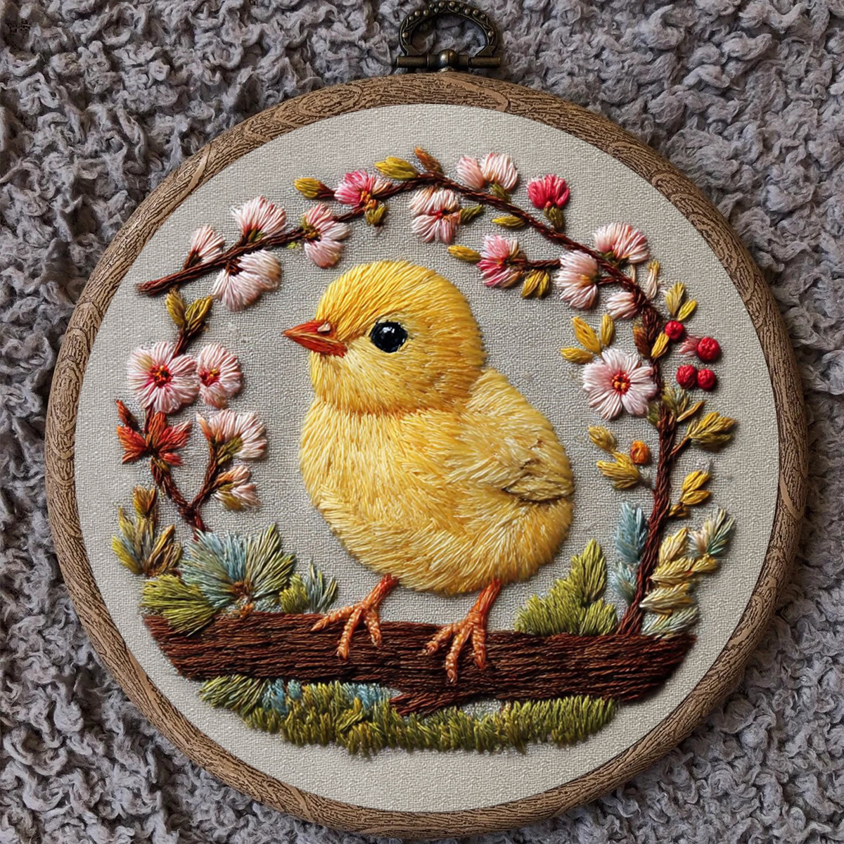 Rubbyoo Embroidery Kit - Floral Chick | Cute Animal Art | Beginner Stitch Craft - image 3