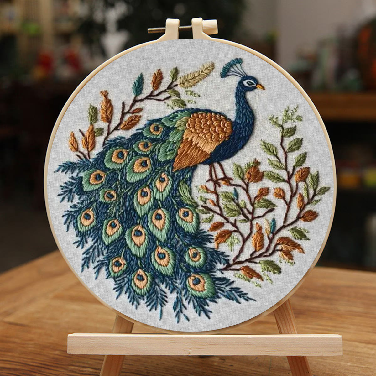 Rubbyoo Embroidery Kit - Elegant Peacock | Diy Hoop Art | Unique Decorative Needlework  - image 3