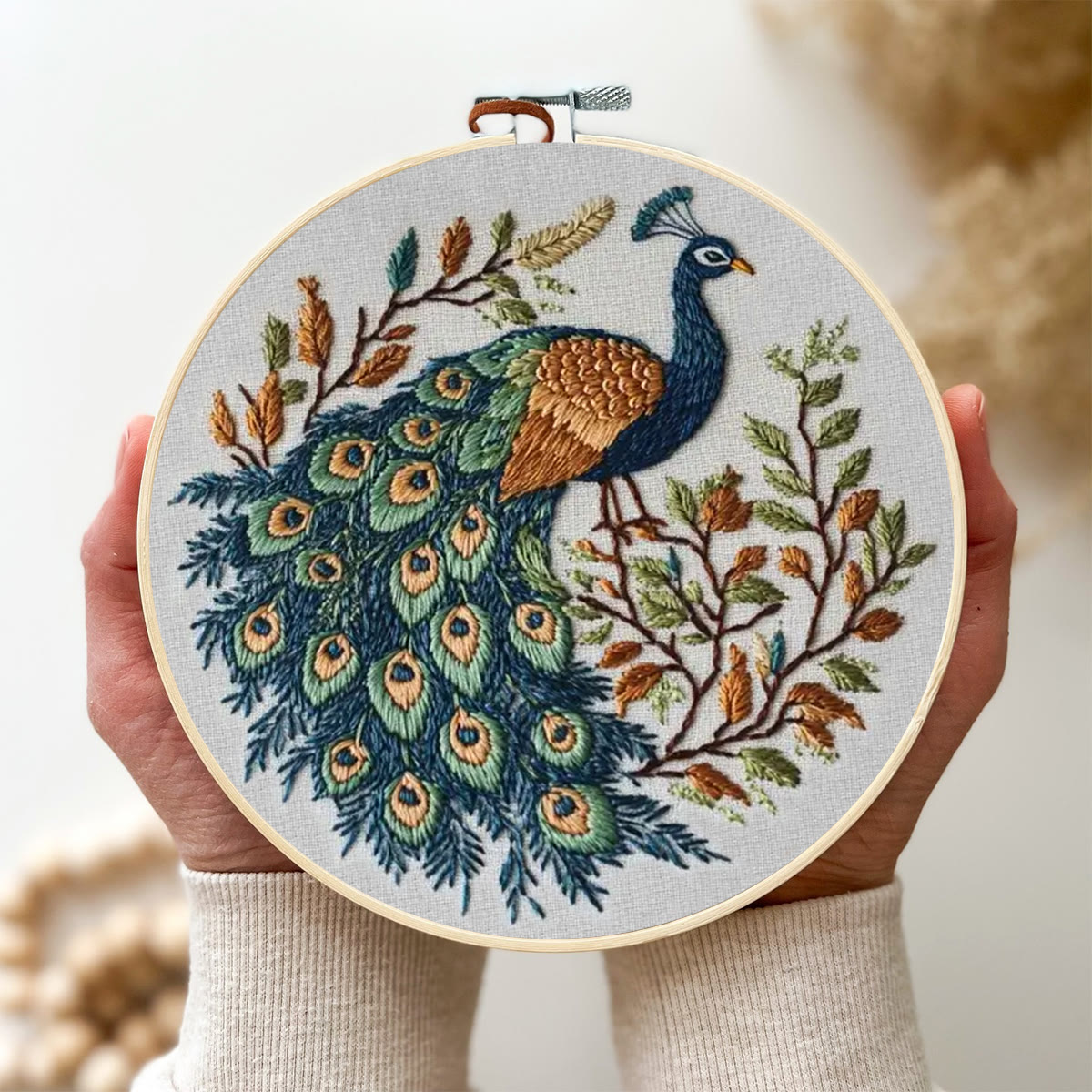 Rubbyoo Embroidery Kit - Elegant Peacock | Diy Hoop Art | Unique Decorative Needlework  - image 2