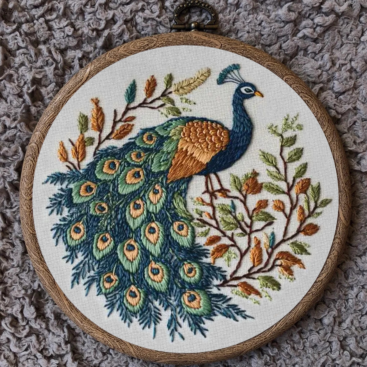 Rubbyoo Embroidery Kit - Elegant Peacock | Diy Hoop Art | Unique Decorative Needlework  - image 10
