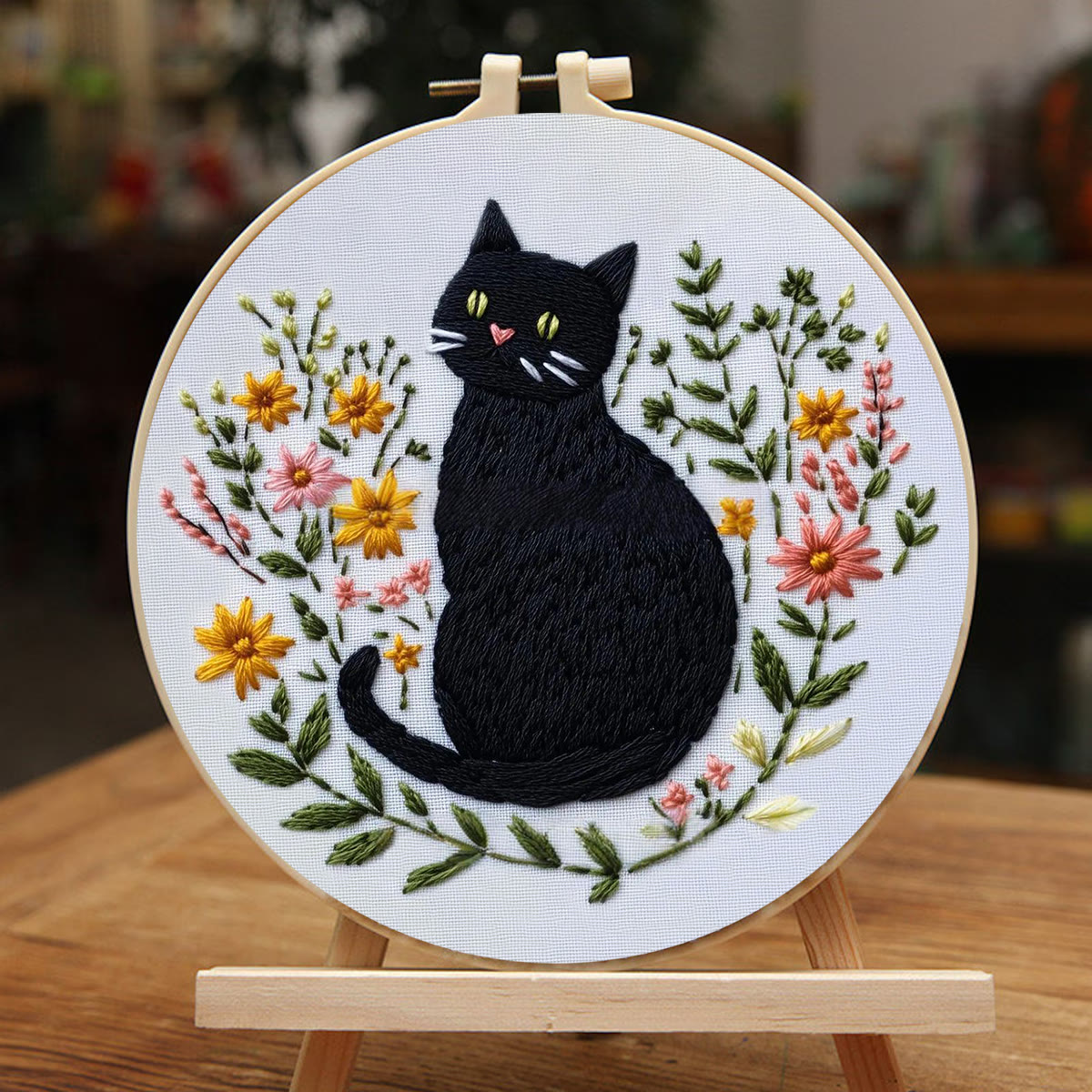 Rubbyoo Embroidery Kit - Floral Kitty | Handmade Needle Art | Gift For Cat Lovers - image 4