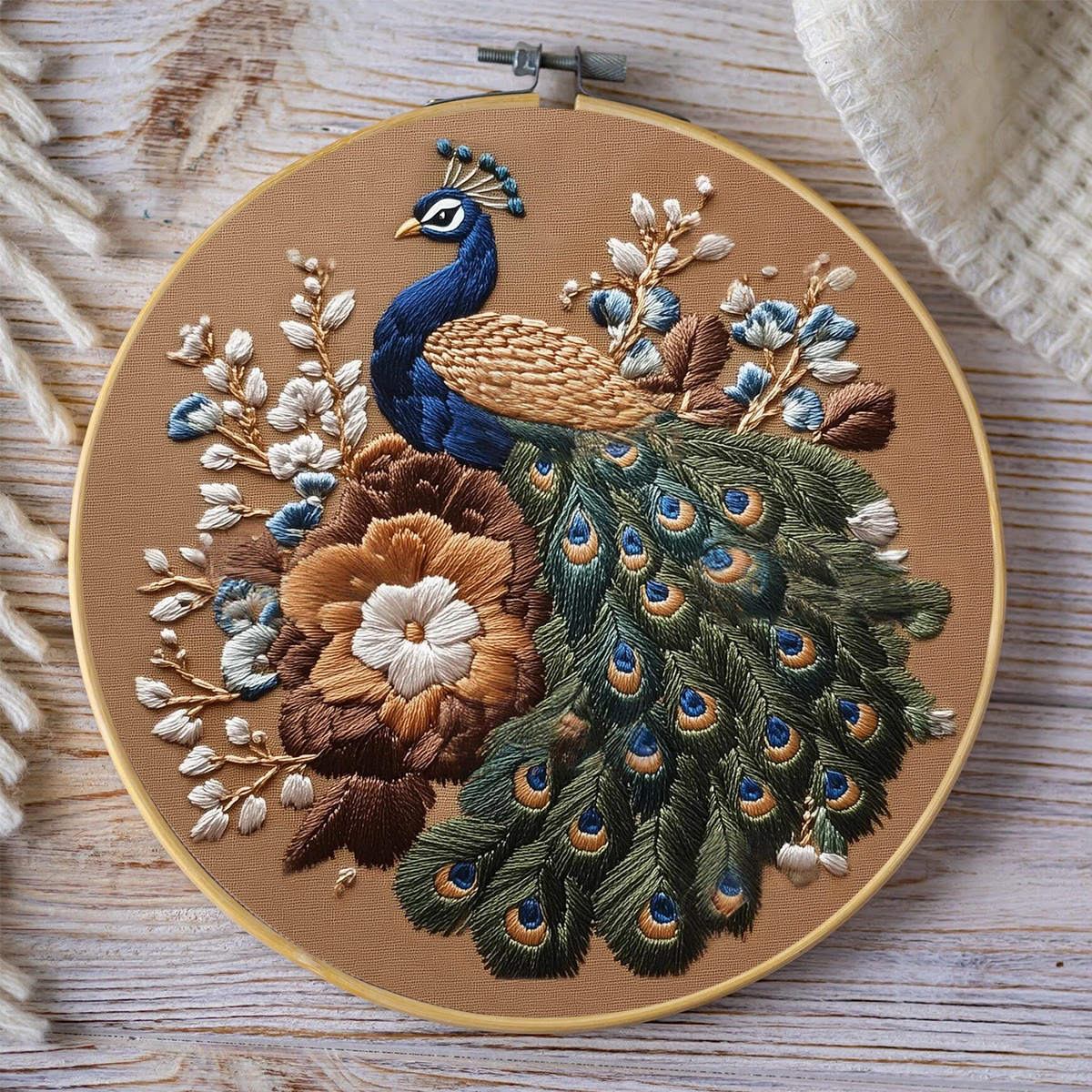 Rubbyoo Embroidery Kit - Peacock And Vintage Floral | Novice Friendly Craft | Elegant Home Addition - image 10